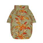 Vintage Orange Bohemian Floral Print Dog Zip Up Hoodie