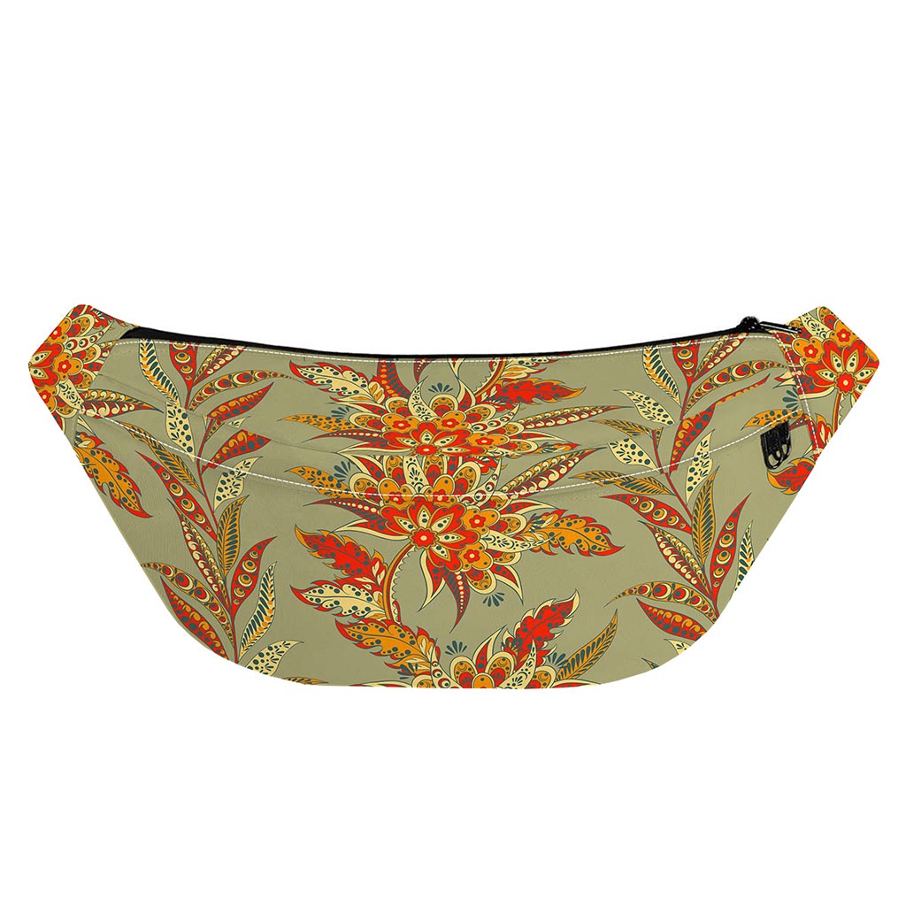 Vintage Orange Bohemian Floral Print Fanny Pack