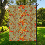 Vintage Orange Bohemian Floral Print Garden Flag