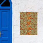 Vintage Orange Bohemian Floral Print Garden Flag