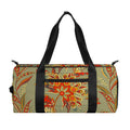 Vintage Orange Bohemian Floral Print Gym Bag