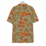 Vintage Orange Bohemian Floral Print Hawaiian Shirt