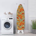 Vintage Orange Bohemian Floral Print Ironing Board Cover