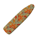Vintage Orange Bohemian Floral Print Ironing Board Cover
