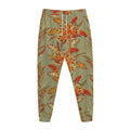 Vintage Orange Bohemian Floral Print Jogger Pants