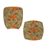 Vintage Orange Bohemian Floral Print Office Chair Cover