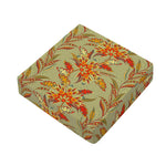 Vintage Orange Bohemian Floral Print Outdoor Seat Cushion Cover