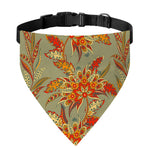Vintage Orange Bohemian Floral Print Over The Collar Dog Bandana