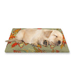 Vintage Orange Bohemian Floral Print Pet Cooling Mat Cover