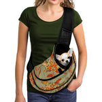 Vintage Orange Bohemian Floral Print Pet Sling Carrier