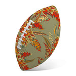 Vintage Orange Bohemian Floral Print Rugby Ball