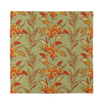 Vintage Orange Bohemian Floral Print Silk Bandana