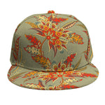Vintage Orange Bohemian Floral Print Snapback Cap
