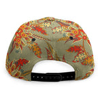 Vintage Orange Bohemian Floral Print Snapback Cap