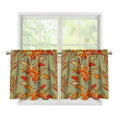 Vintage Orange Bohemian Floral Print Tier Curtains