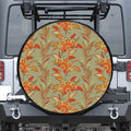 Vintage Orange Bohemian Floral Print Tire Cover