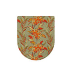 Vintage Orange Bohemian Floral Print Toilet Lid Cover