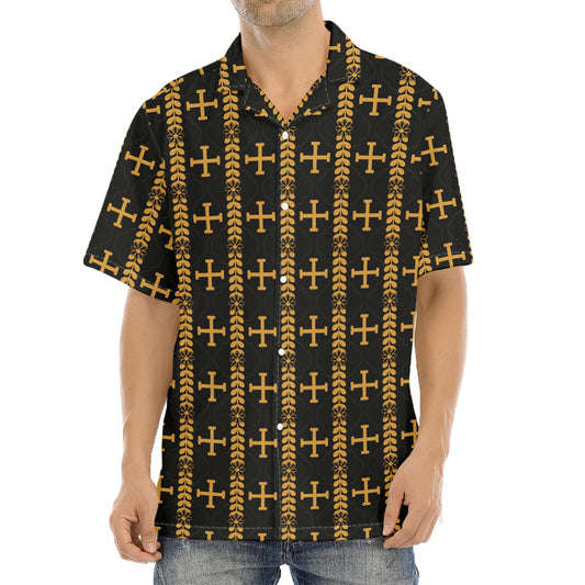 Vintage Orthodox Pattern Print Aloha Shirt