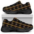 Vintage Orthodox Pattern Print Black Chunky Shoes