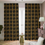 Vintage Orthodox Pattern Print Blackout Pencil Pleat Curtains