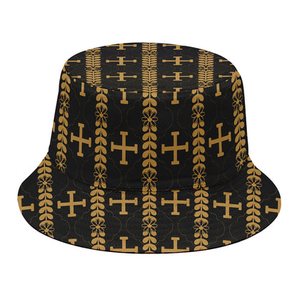 Vintage Orthodox Pattern Print Bucket Hat