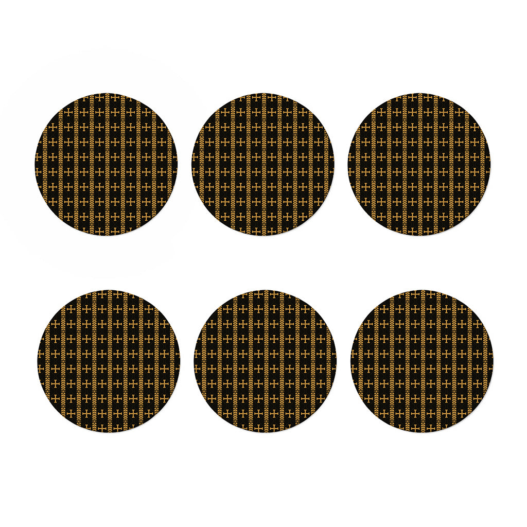 Vintage Orthodox Pattern Print Coaster Set
