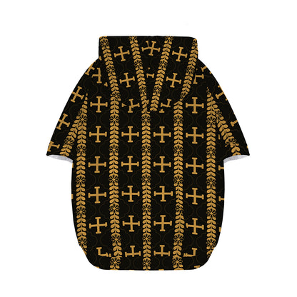 Vintage Orthodox Pattern Print Dog Zip Up Hoodie