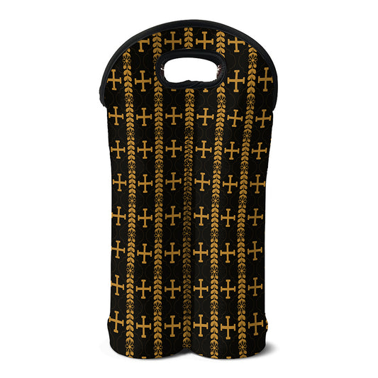 Vintage Orthodox Pattern Print Double Neoprene Wine Tote
