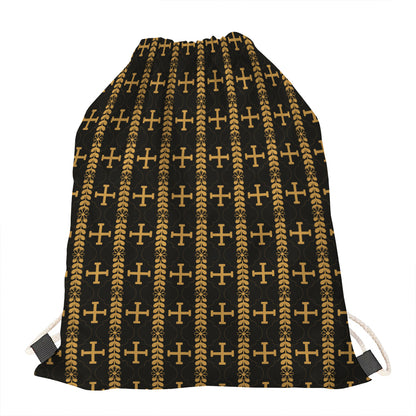 Vintage Orthodox Pattern Print Drawstring Bag