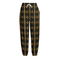 Vintage Orthodox Pattern Print Fleece Lined Knit Pants