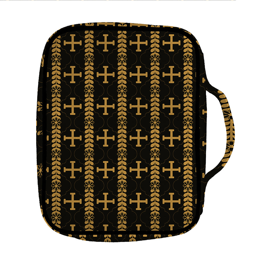 Vintage Orthodox Pattern Print Front Pocket Bible Bag