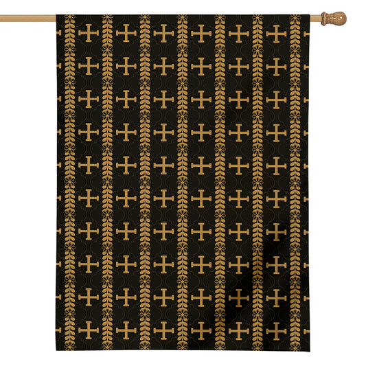 Vintage Orthodox Pattern Print House Flag