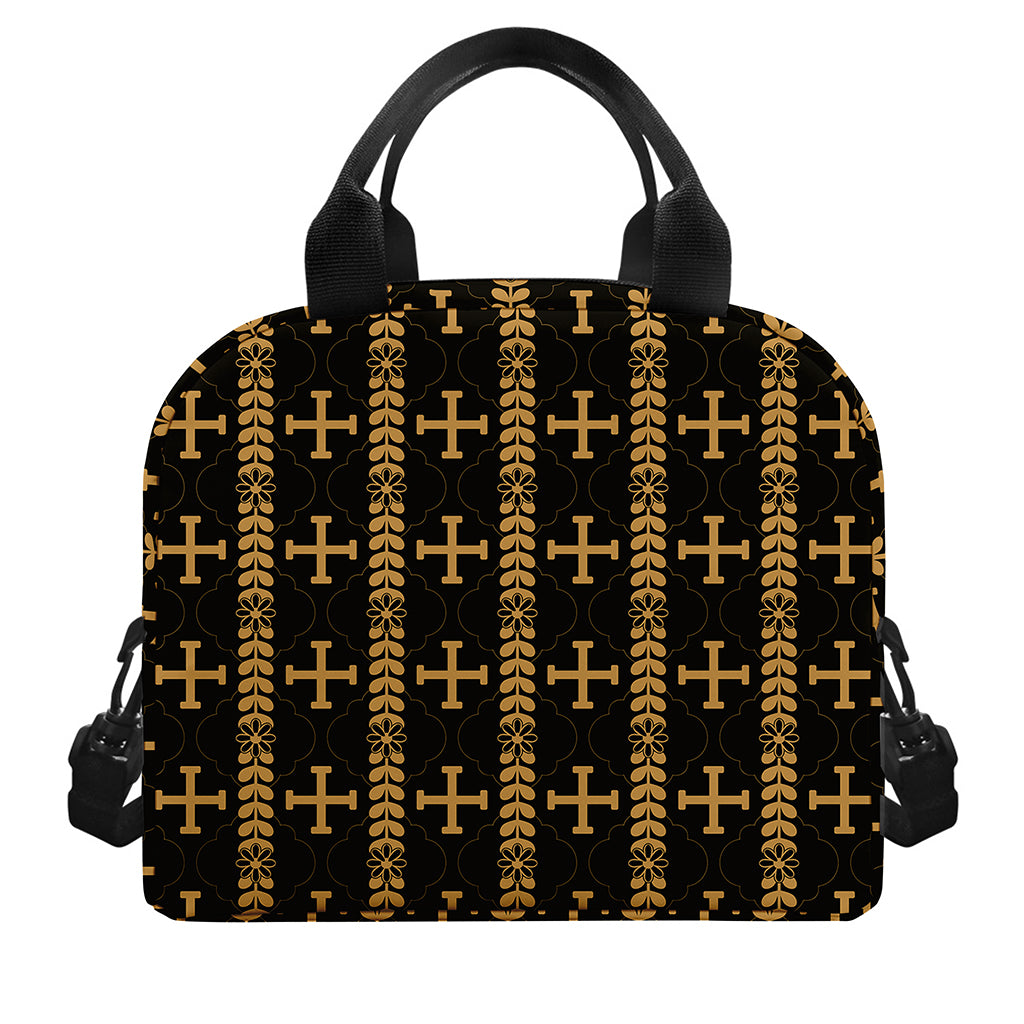 Vintage Orthodox Pattern Print Insulated Lunch Bag