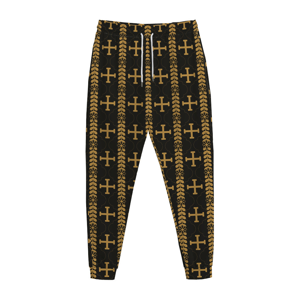 Vintage Orthodox Pattern Print Jogger Pants