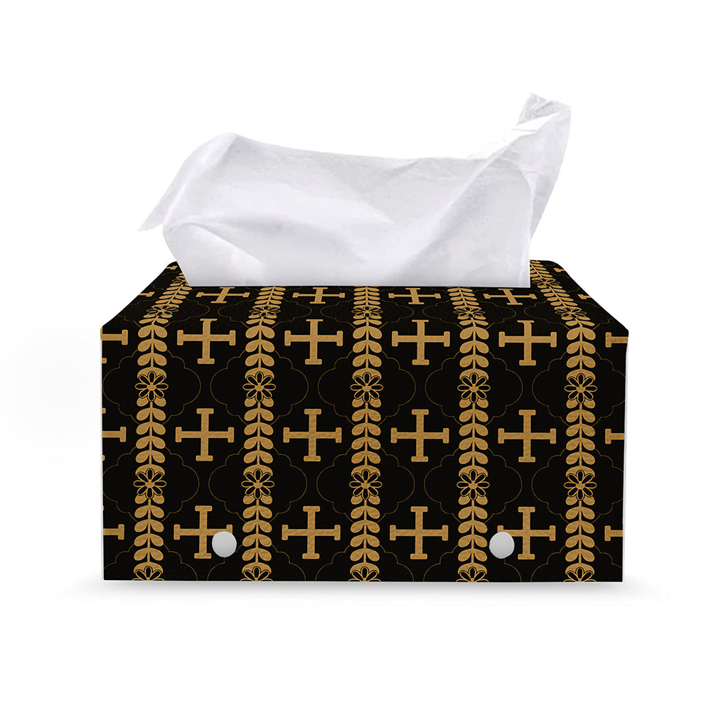 Vintage Orthodox Pattern Print Leather Tissue Box Cover