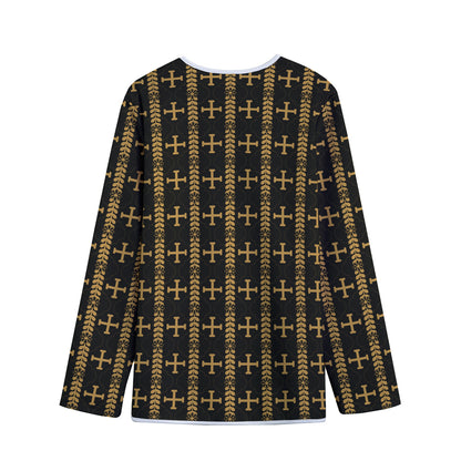 Vintage Orthodox Pattern Print Long Sleeve Short Coat
