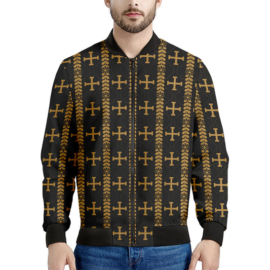 Vintage Orthodox Pattern Print Men's Bomber Jacket