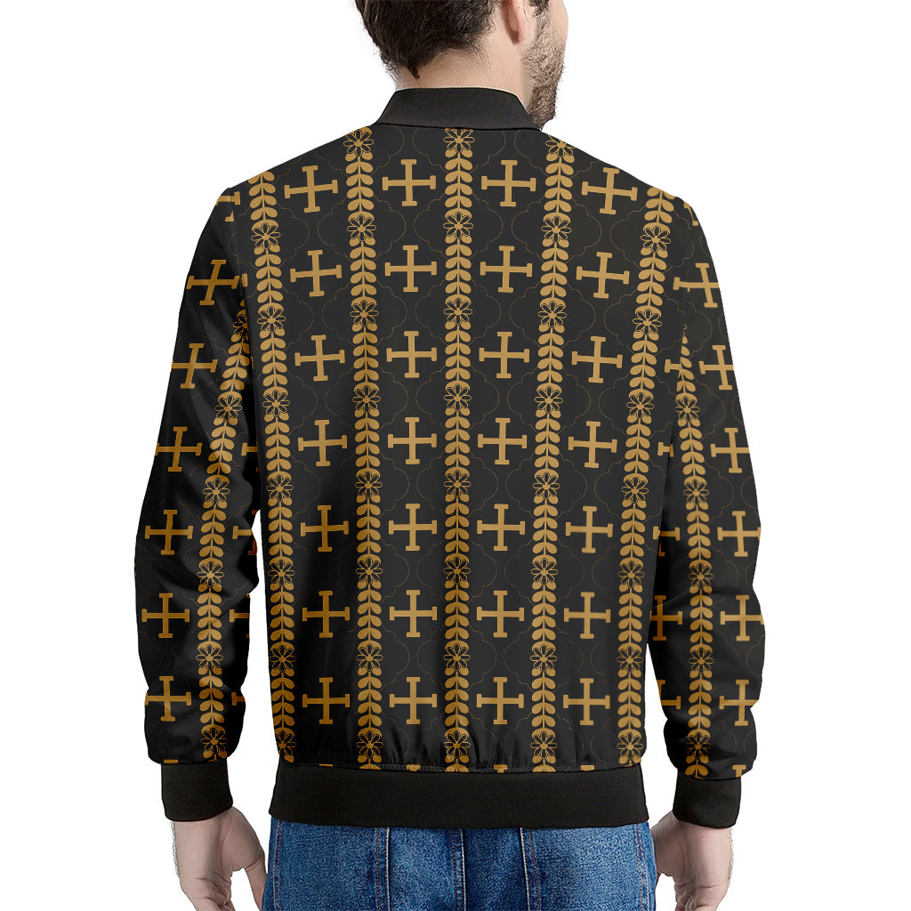 Vintage Orthodox Pattern Print Men's Bomber Jacket