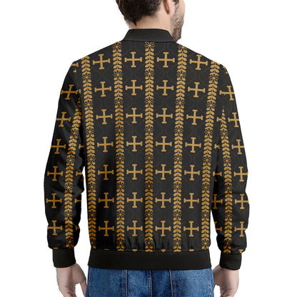 Vintage Orthodox Pattern Print Men's Bomber Jacket
