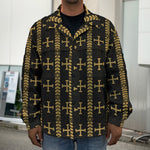 Vintage Orthodox Pattern Print Men's Shirt Jacket