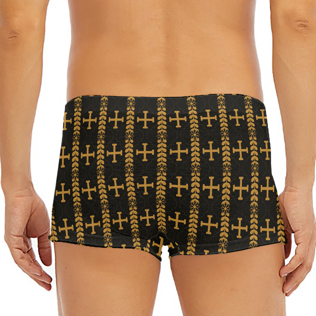 Vintage Orthodox Pattern Print Men's Short Boxer Briefs
