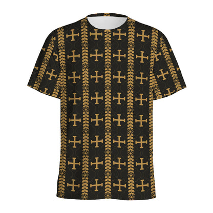 Vintage Orthodox Pattern Print Men's Sports T-Shirt