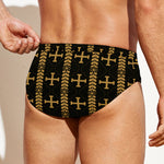 Vintage Orthodox Pattern Print Men's Swim Briefs