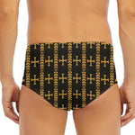Vintage Orthodox Pattern Print Men's Triangle Swim Briefs