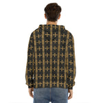 Vintage Orthodox Pattern Print Men's Velvet Pullover Hoodie