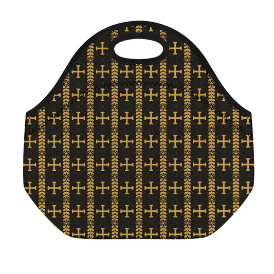 Vintage Orthodox Pattern Print Neoprene Lunch Bag