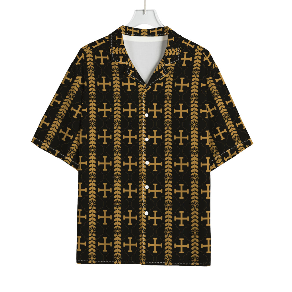 Vintage Orthodox Pattern Print Rayon Hawaiian Shirt