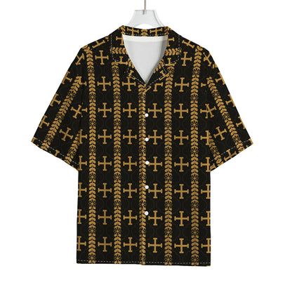 Vintage Orthodox Pattern Print Rayon Hawaiian Shirt