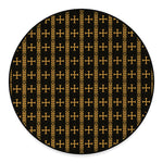 Vintage Orthodox Pattern Print Round Floor Mat