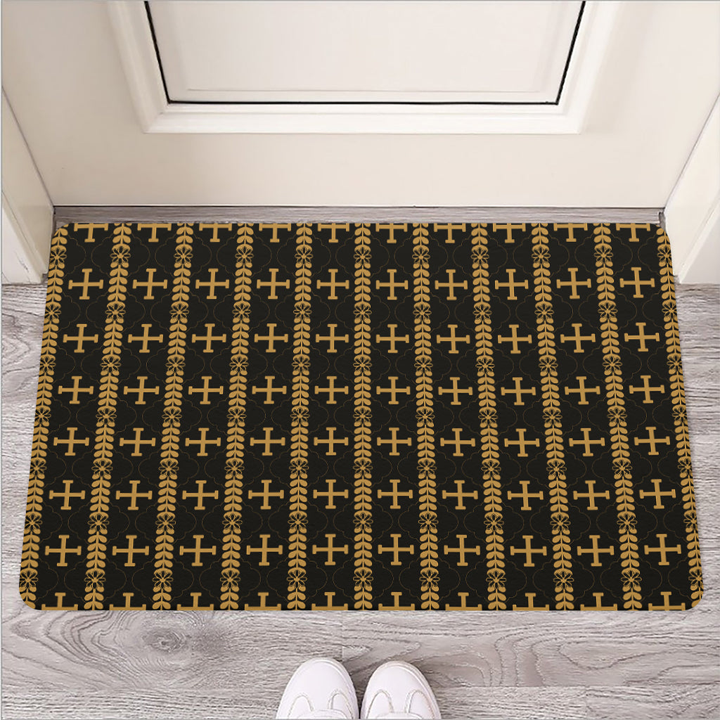 Vintage Orthodox Pattern Print Rubber Doormat